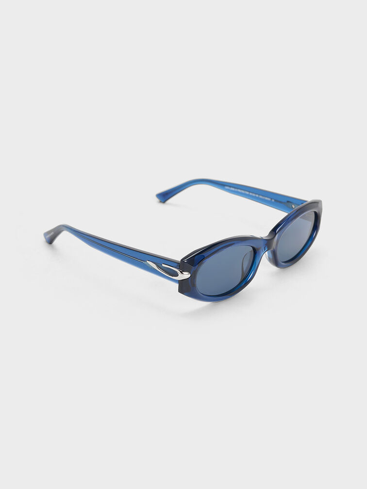 Edie Oval Sunglasses, Blue, hi-res
