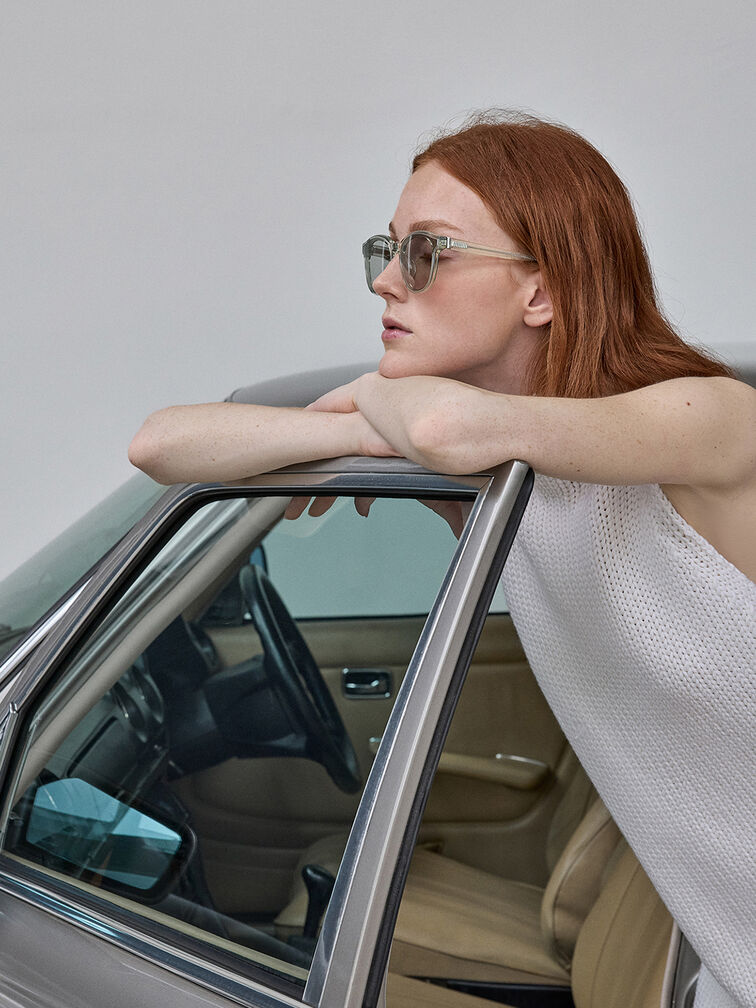 Violette Oval Sunglasses, Grey, hi-res