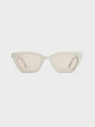 Vesta Angular Cat-Eye Sunglasses, Chalk, hi-res