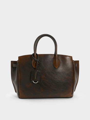 Large Ginevra Tote Bag, Brown, hi-res