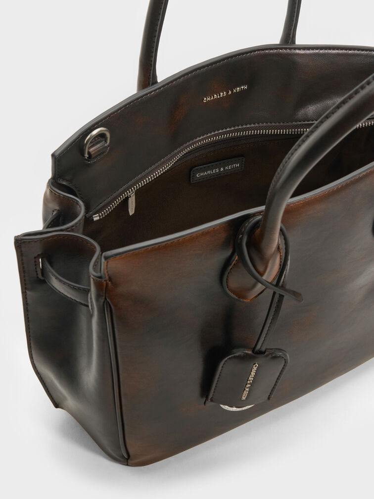 Large Ginevra Tote Bag, Brown, hi-res