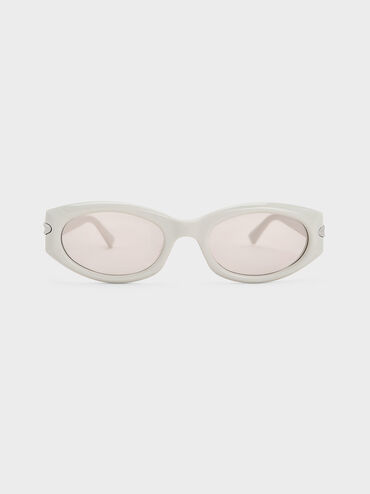 Edie Oval Sunglasses, Chalk, hi-res