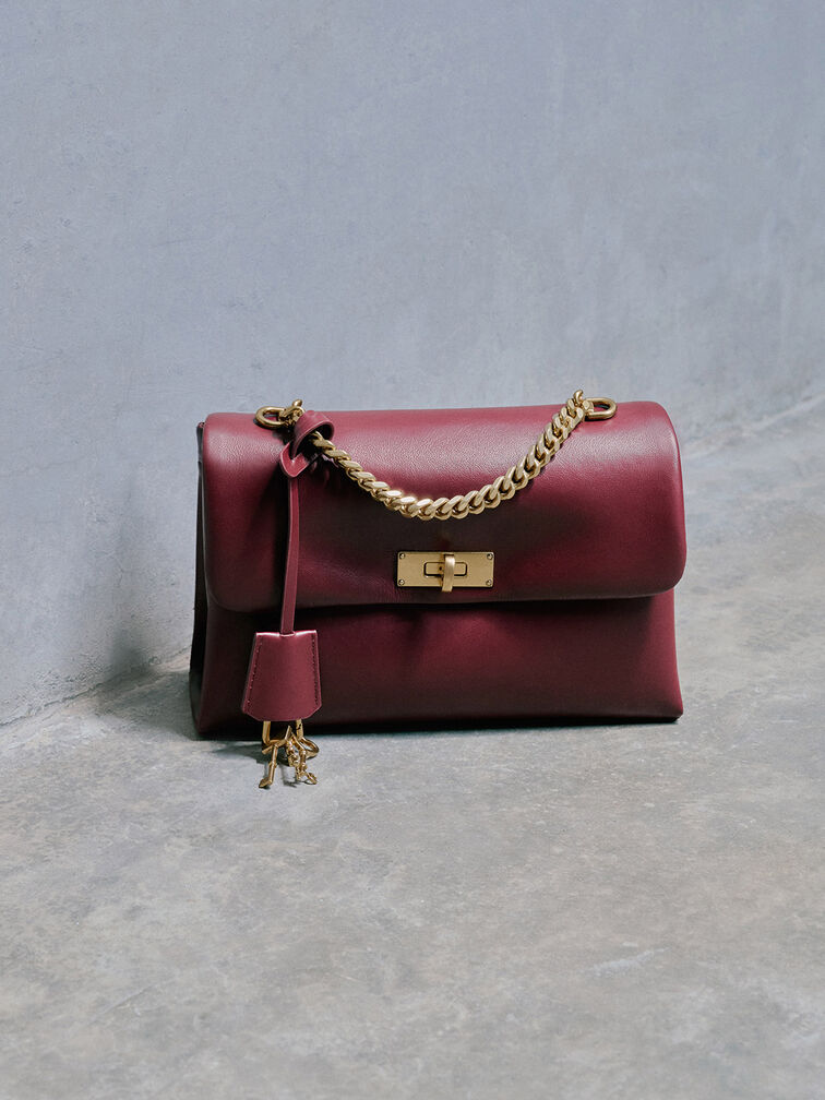 Kerry Chain-Handle Crossbody Bag, Mulberry Plum, hi-res