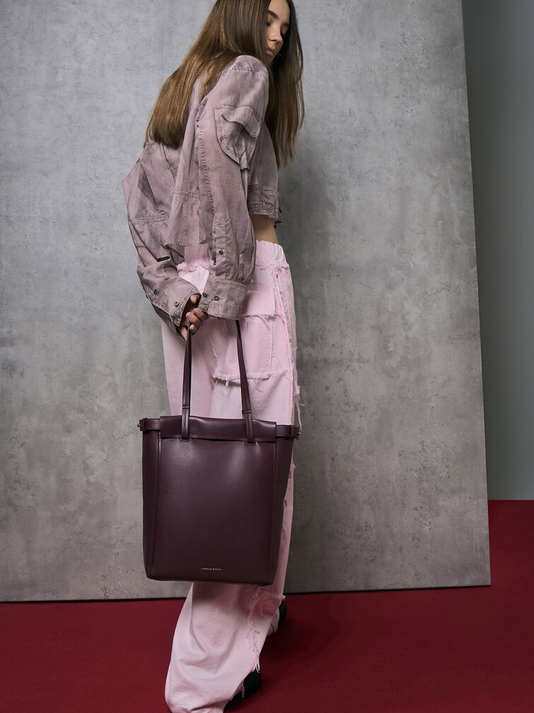Ellis Tote Bag, Plum, hi-res