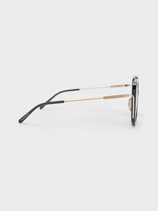 Renee Recycled Acetate Butterfly Sunglasses, Black, hi-res