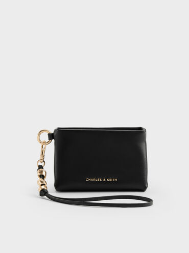 Zephyr Metallic-Accent Wristlet, Black, hi-res