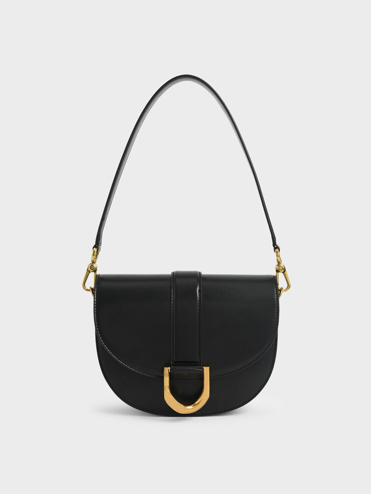 Gabine Saddle Bag, Black, hi-res