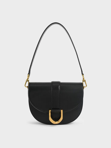 Gabine Saddle Bag, Black, hi-res
