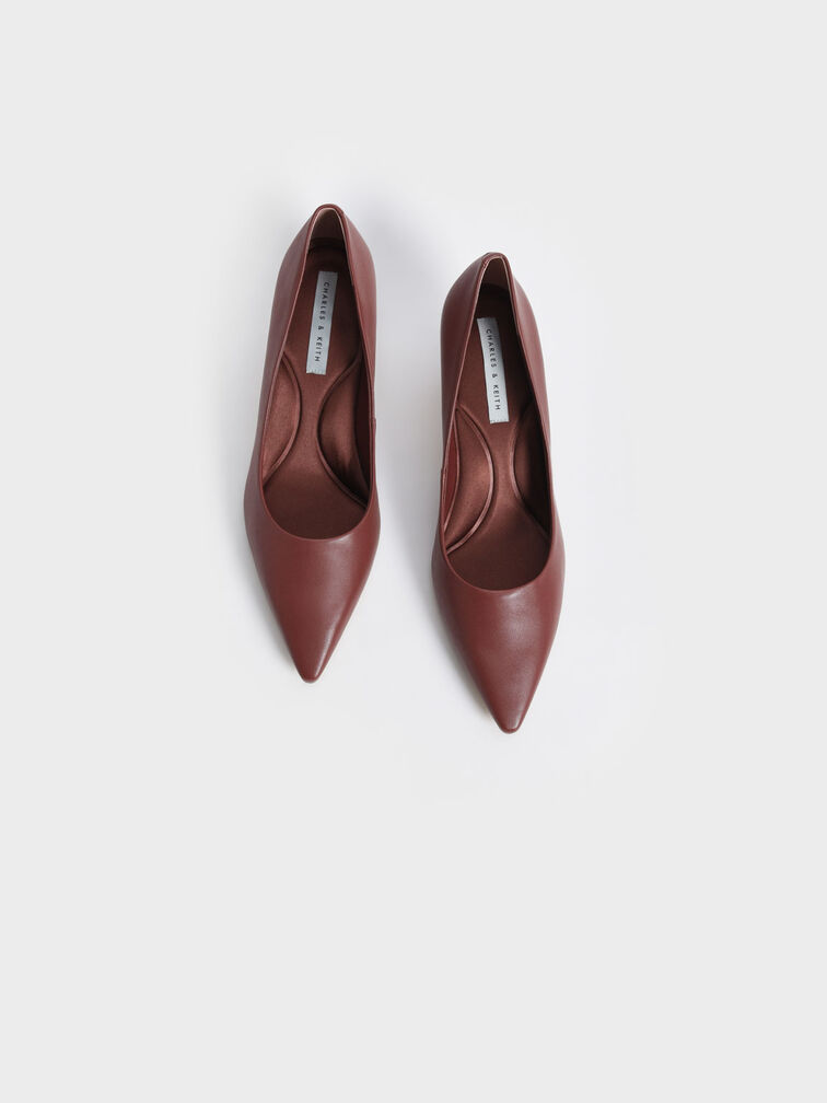 Emmy Pointed Kitten Heel Pumps, Maroon, hi-res