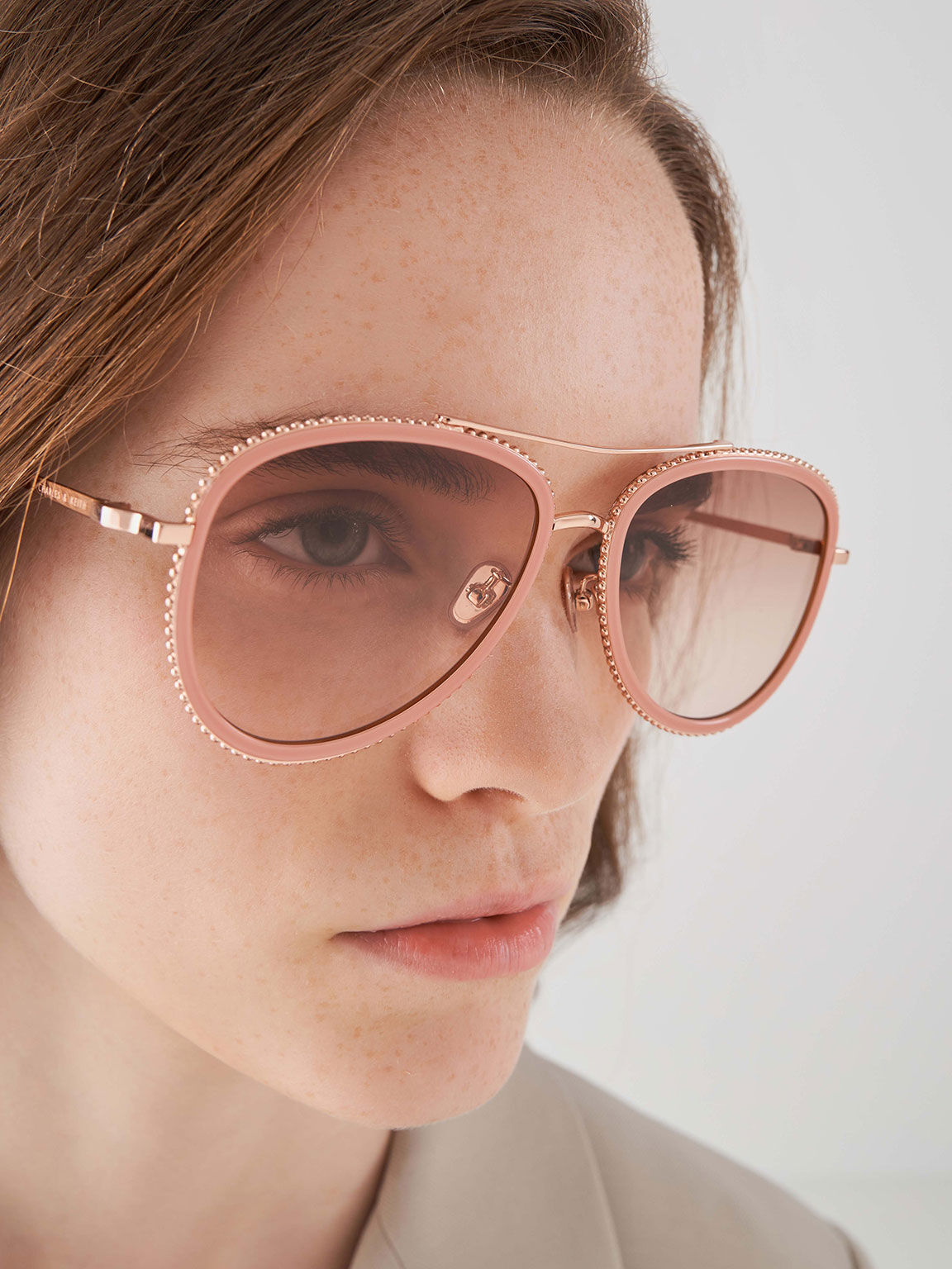Pink aviator sunglasses clearance