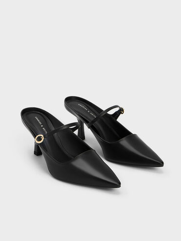Roxane Mary Jane Heeled Mules, Black, hi-res