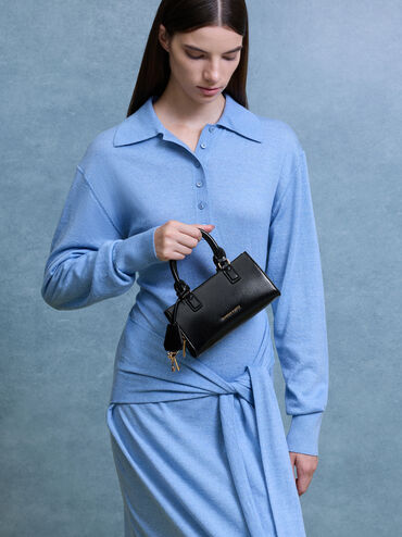 Mini Kerry Top Handle Bag, Black, hi-res