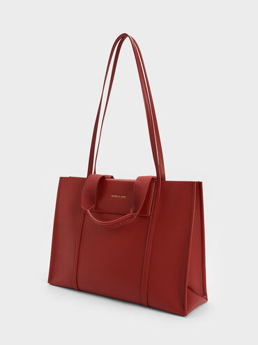 Shalia Tote Bag, Brick, hi-res