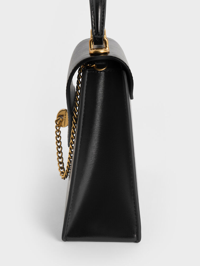 Samantha Envelope Top Handle Bag, Black, hi-res