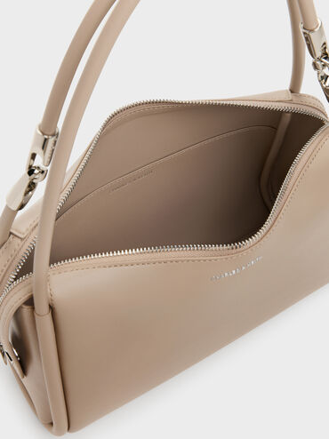 Lyla Tubular Slouchy Shoulder Bag, Taupe, hi-res