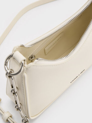 Lane Chain-Strap Shoulder Bag, Cream, hi-res