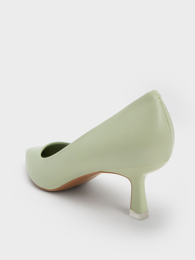Emmy Spool Heel Pumps, Sage Green, hi-res