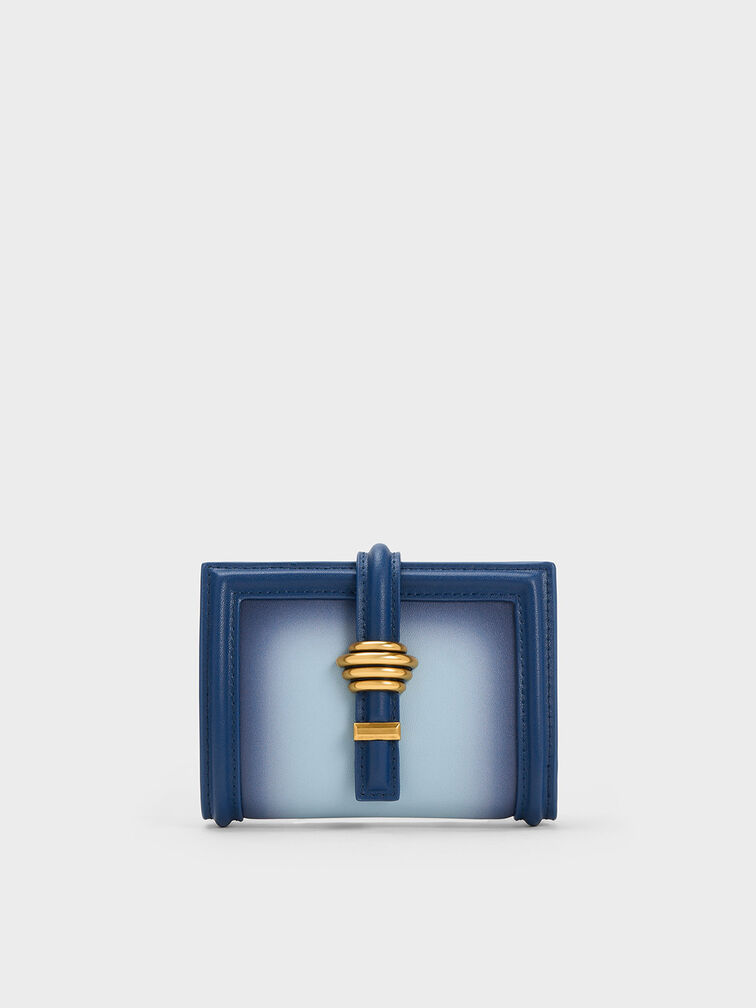 Trudy Metallic Accent Ombre Wallet, Navy, hi-res