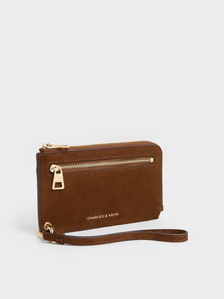 Lillith Zip-Around Wristlet, Pecan Brown, hi-res