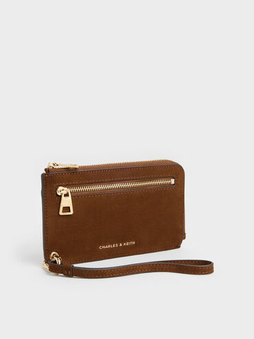 Lillith Zip-Around Wristlet, Pecan Brown, hi-res
