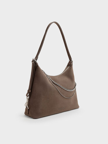 Atwood Chain Convertible Hobo Bag, Stone Grey, hi-res