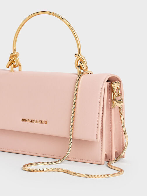 Kristine Sculptural-Handle Long Wallet, Light Pink, hi-res