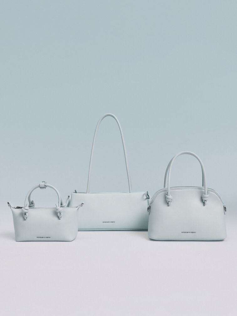 Hazel Bow Elongated Trapeze Shoulder Bag, Sea Salt Blue, hi-res