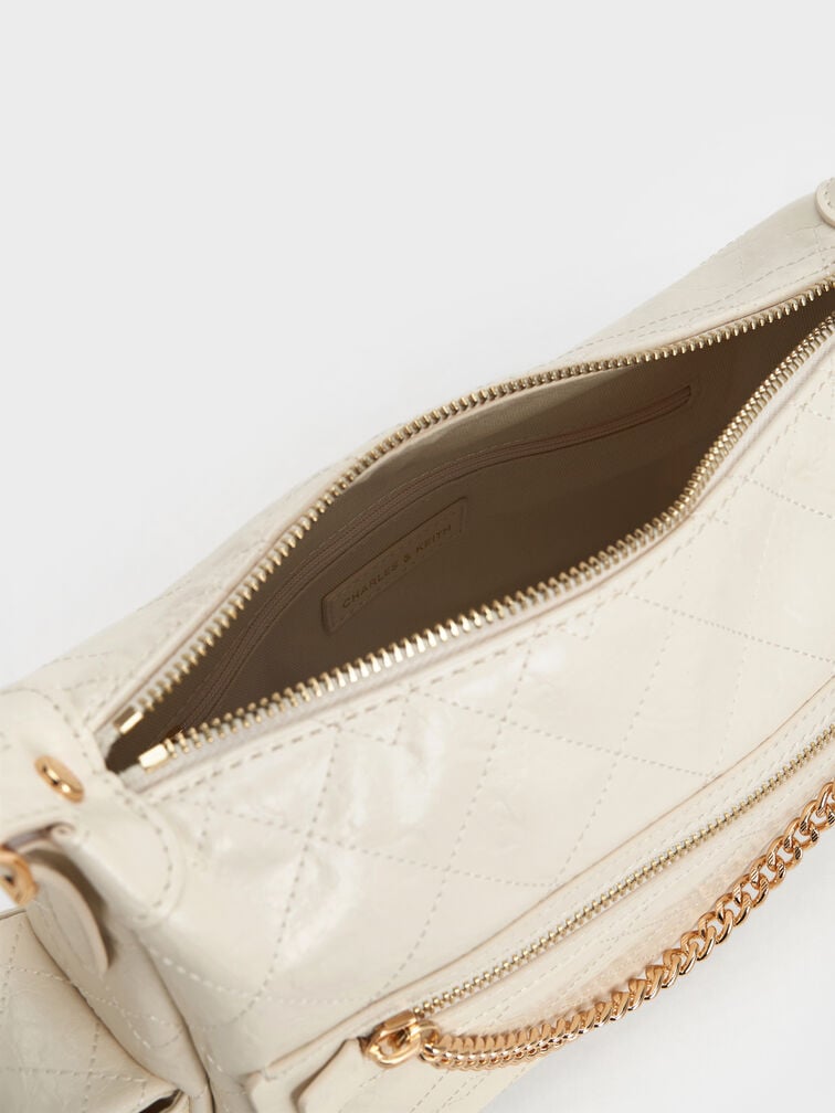 Duo Quilted Shoulder Bag, Cream, hi-res