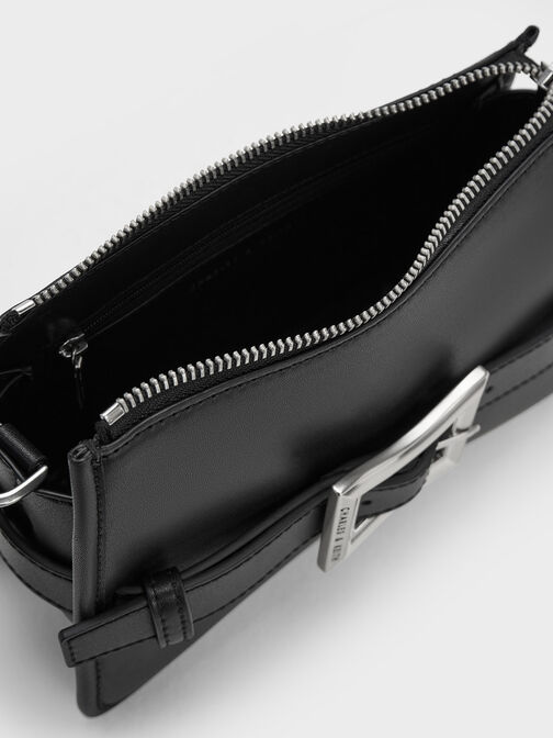 Xanthe Chunky Chain Shoulder Bag, Black, hi-res