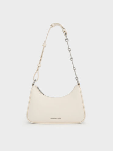 Lane Chain-Strap Shoulder Bag, Cream, hi-res