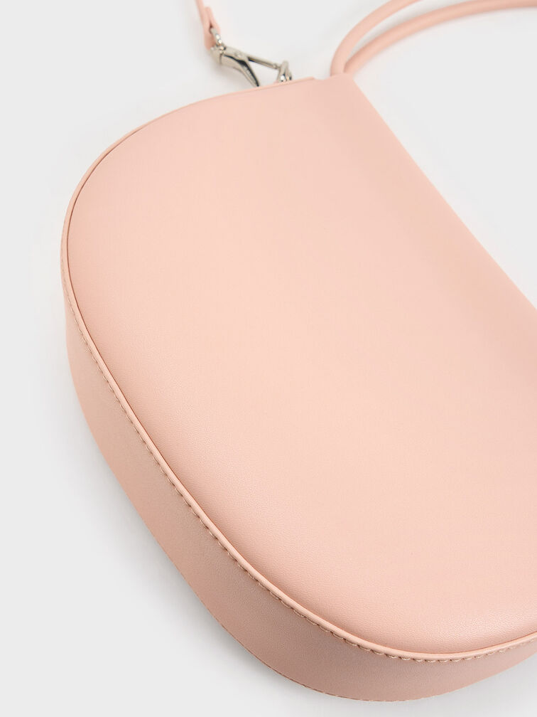 Elora Curved Top Handle Bag, Pink, hi-res