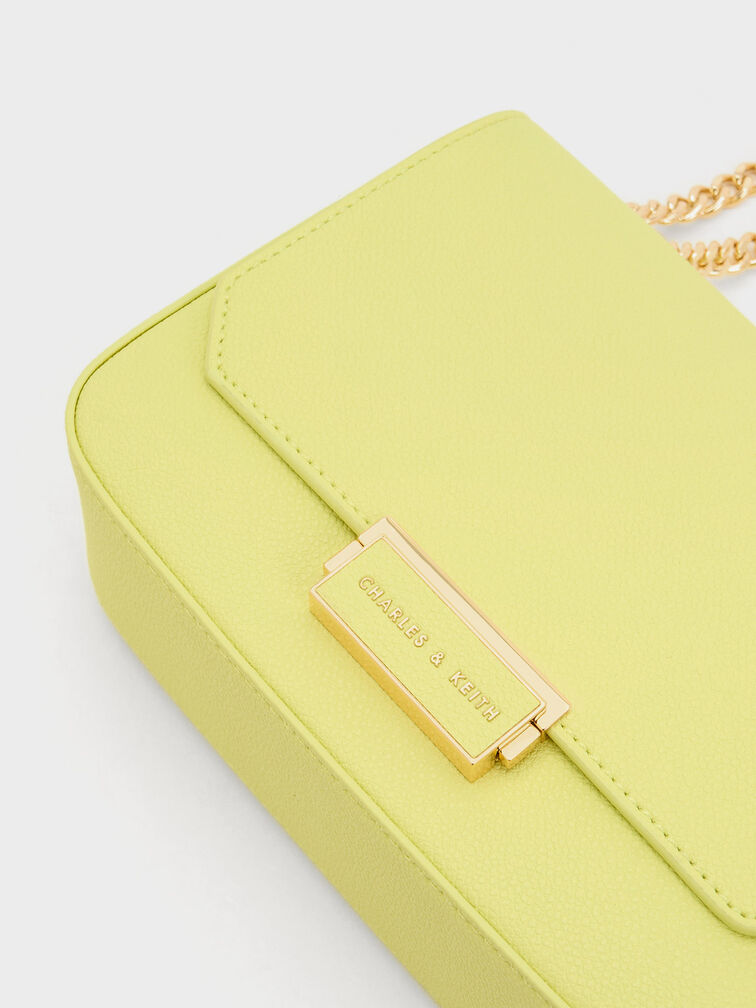 Sue Chain-Strap Shoulder Bag, Butter, hi-res