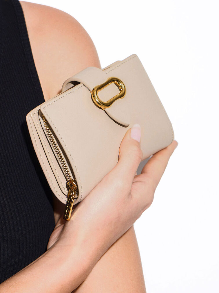 Daki Belted Wallet, Beige, hi-res