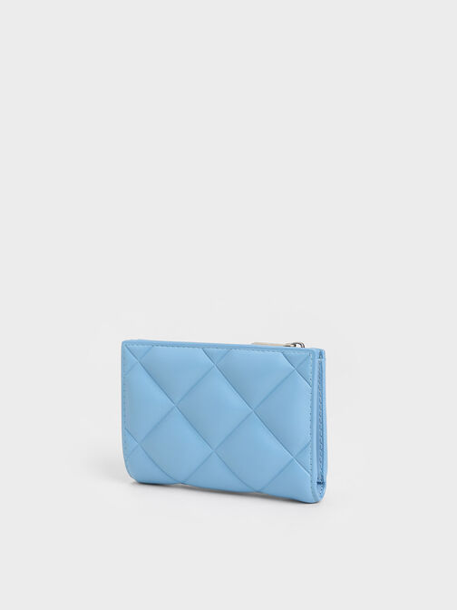 Gemma Quilted Cardholder, Light Blue, hi-res
