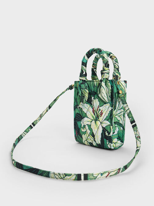 Botanical Print Fabric Tote Bag, Green, hi-res