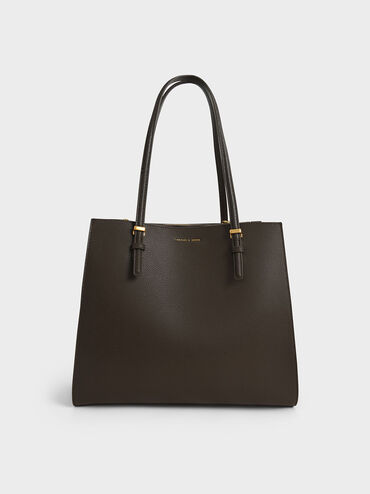 Large Double Handle Tote Bag, Dark Moss, hi-res