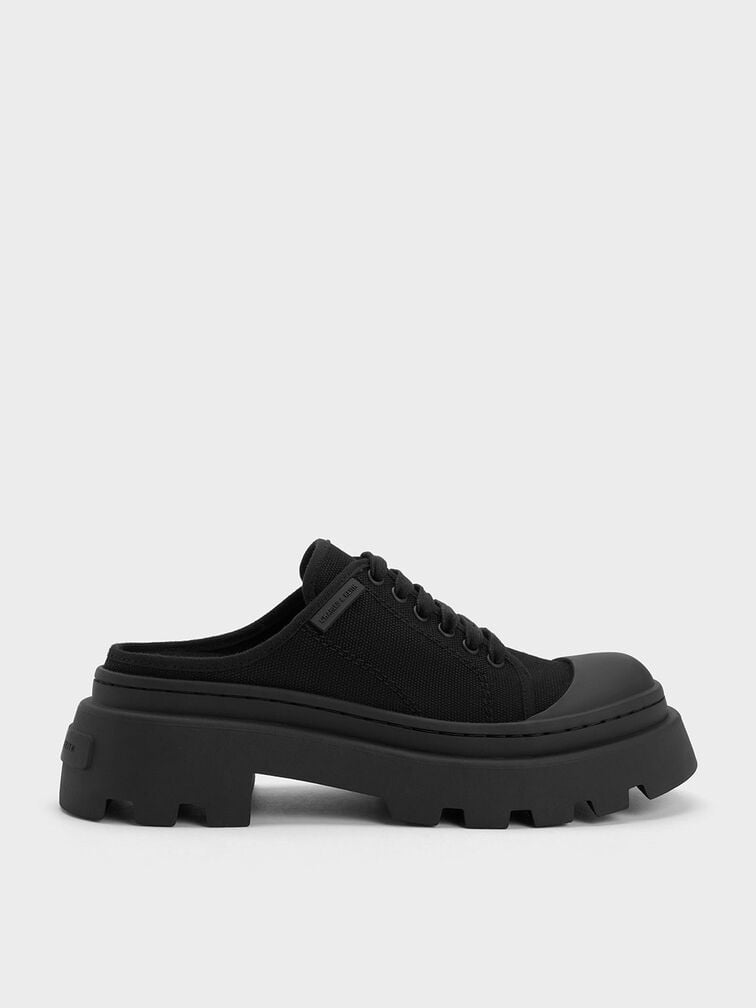 Indra Canvas Slip-On Sneakers, Black, hi-res