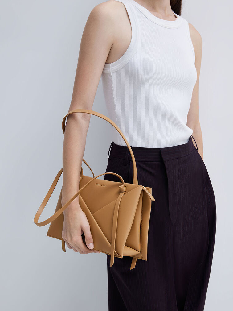 Midori Geometric Tote Bag, Camel, hi-res
