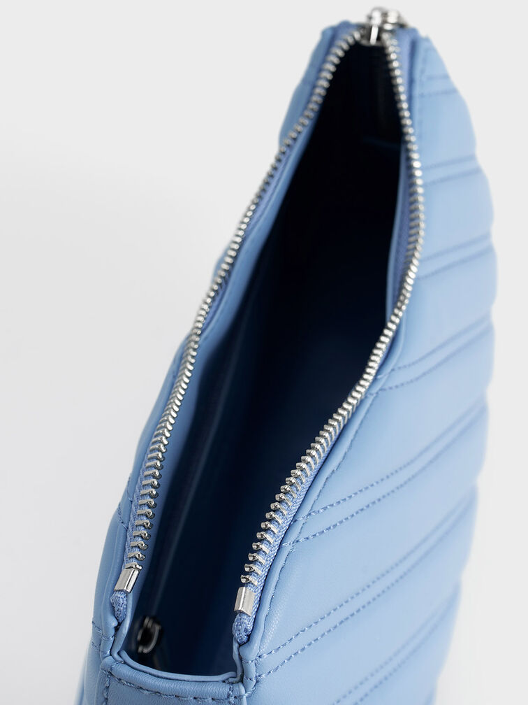 Freja Curved Panelled Bag, Light Blue, hi-res