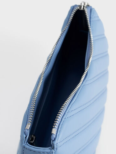 Freja Curved Panelled Bag, Light Blue, hi-res
