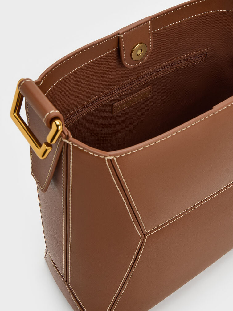 Nasrin Geometric Tote Bag, Chocolate, hi-res