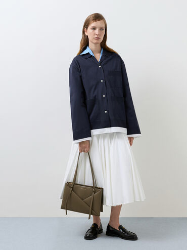 Midori Geometric Tote Bag, Deep Olive, hi-res