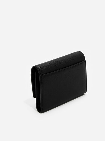 Front Flap Wallet, Black, hi-res