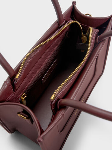 Mini Daylla Tote Bag, Wineberry Red, hi-res