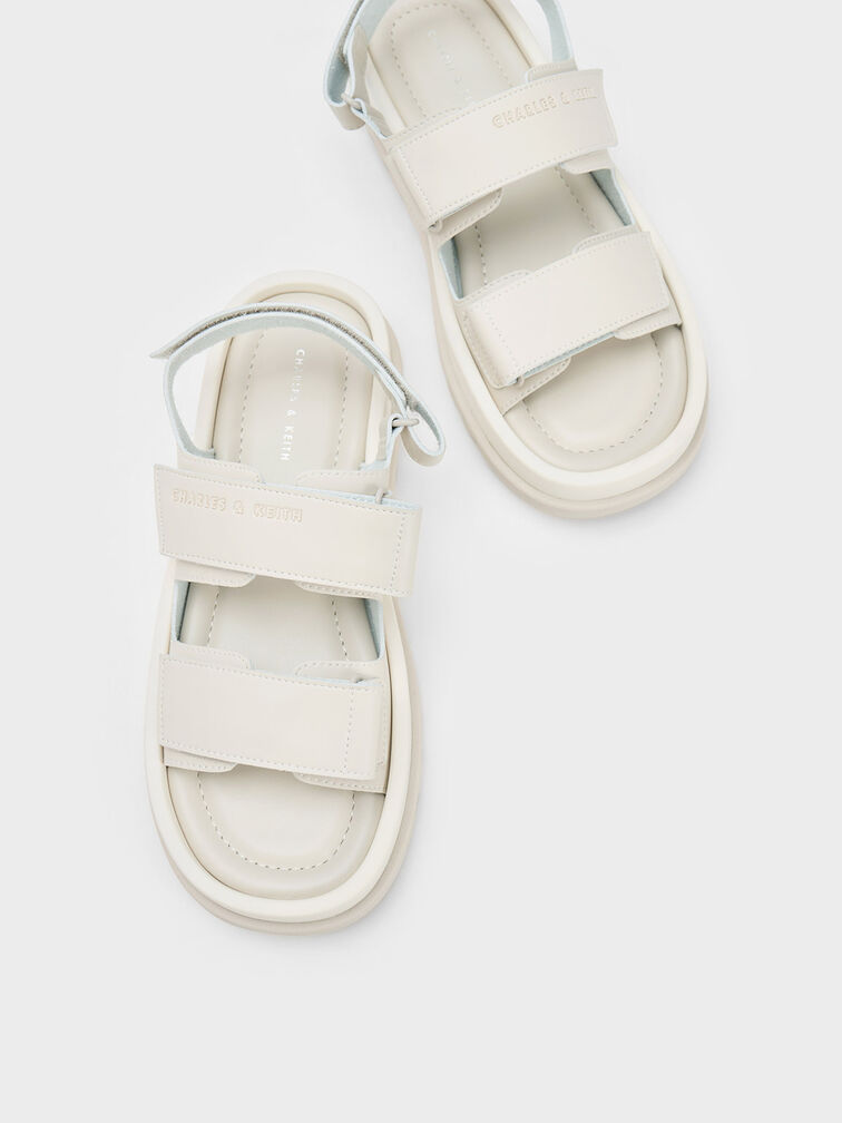 Avalon Buckled Sports Sandals, White, hi-res