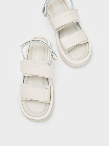 Avalon Buckled Sports Sandals, White, hi-res