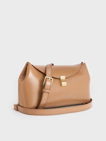 Wisteria Metallic-Accent Shoulder Bag, Tan, hi-res