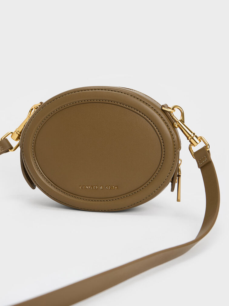 Chain Handle Oval Bag, Olive, hi-res