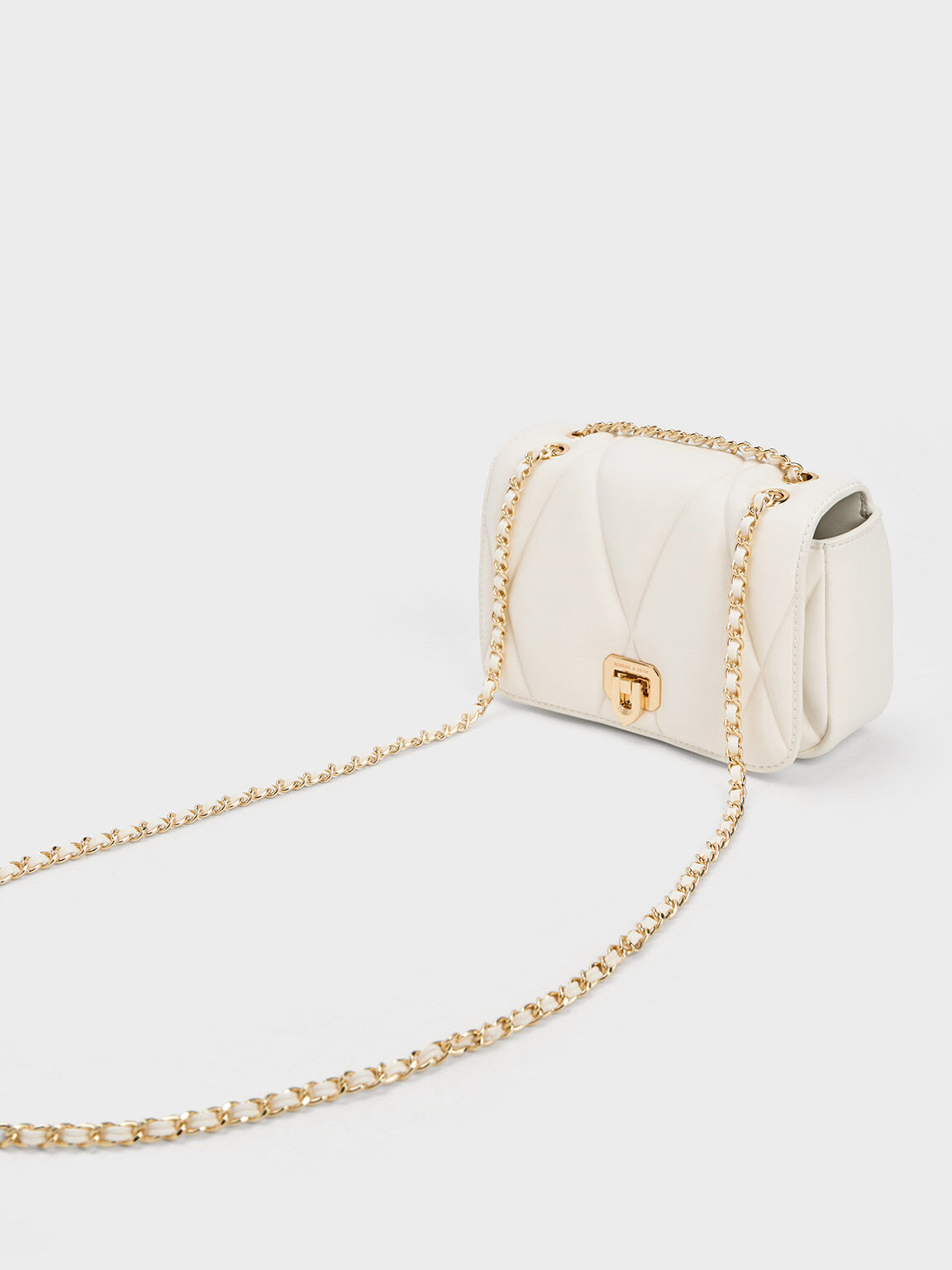 White Arwen Quilted Shoulder Bag CHARLES KEITH IN