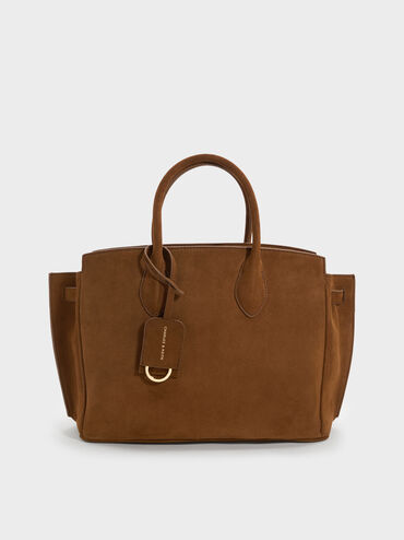 Large Ginevra Tote Bag, Pecan Brown, hi-res